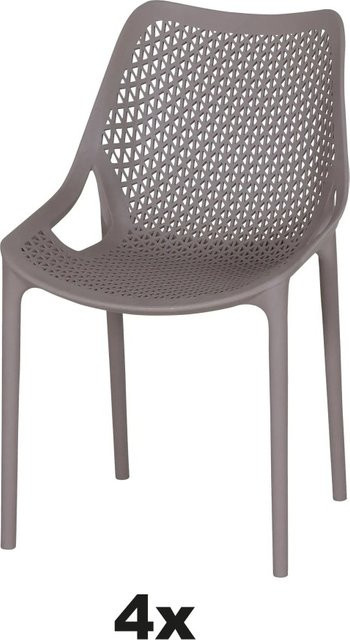 Siena Garden Stapelsessel-Set District 4-teilig in Taupe aus glasfaserverstärktem Polypropylen - Bild 1