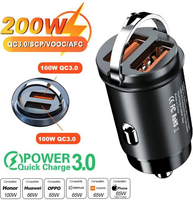 Kebidu Mini Auto Ladegerät mit USB Typ C, 30W Schnellladegerät PD QC 4.0 in Schwarz - Bild 1