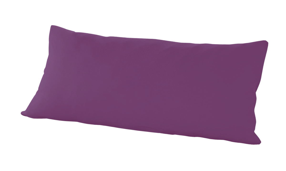 Prinz Mako-Feinjersey Uni Kissenbezug mit Reißverschluss aus gekämmter Baumwolle, Pink und Purple, B/H: 40 x 80 cm - Bild 1