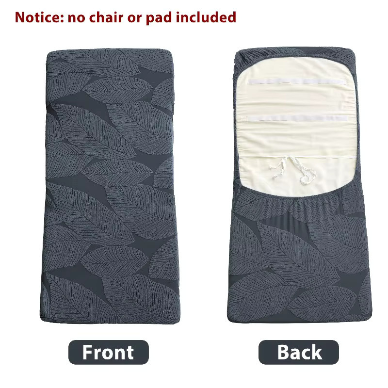 WANERQU Jacquard Stuhlbezug für Lounge-Sessel mit floralem Muster, rutschfest, grau - Bild 2