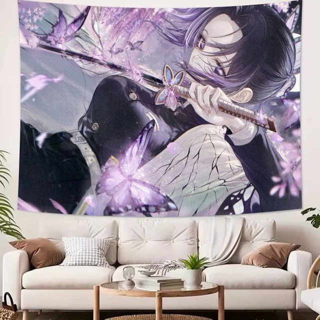Anime Demon Slayer Wandteppich BaiTu Clothes lila B/H: 90 x 130 cm - Bild 1