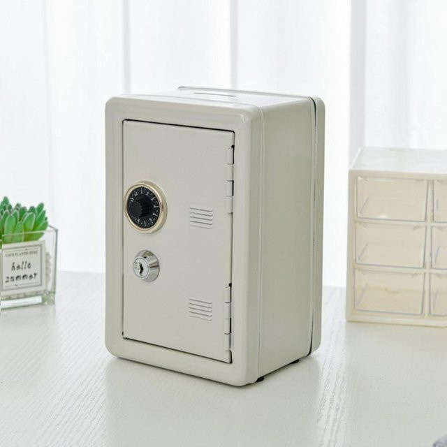 Topmix Tragbare Mini-Sicherheitsbox aus Metall mit Passwortsperre in Weiß, B/T/H: 12,0 x 18,0 x 10,0 cm - Bild 1