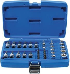 BGS Bit- und Steckschlüsseleinsatz-Satz 34-teilig in Blau mit 10 mm T-Profil (TX) - Bild 1