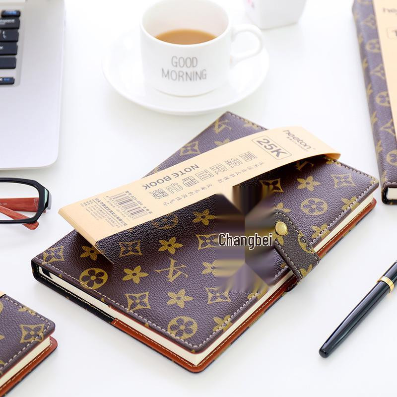 Koreanisches Retro Business Hardcover Tagebuch Notizbuch mit Schnalle in Braun - Bild 1