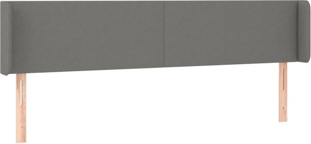 vidaXL LED Kopfteil Dunkelgrau mit USB-Ladeport und integrierter Beleuchtung, Breite: 163 cm, Tiefe: 16 cm, Höhe: 78 bis 88 cm - Bild 1