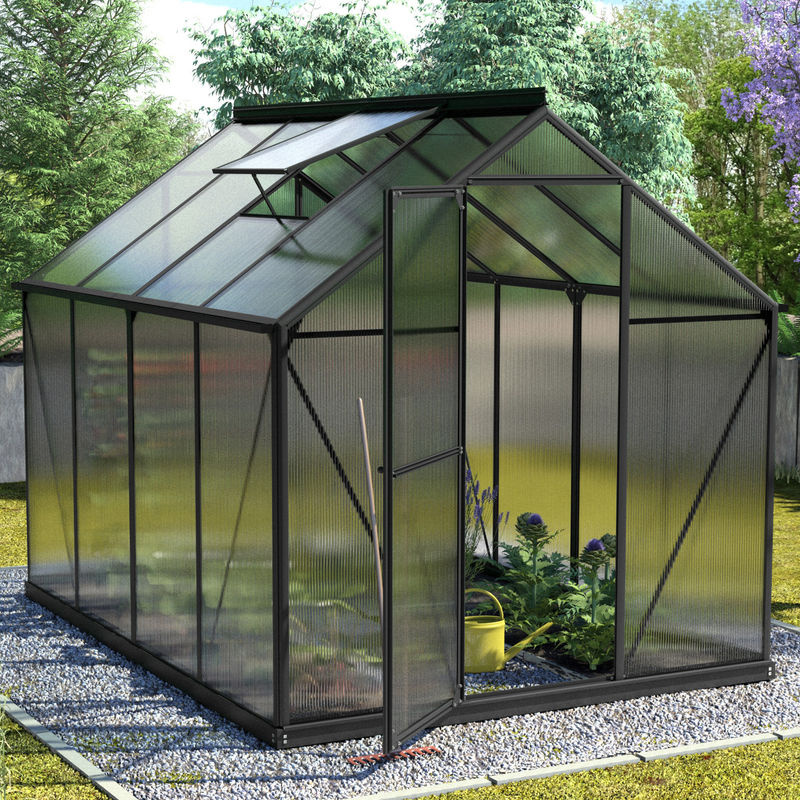 Vitavia Gewächshaus Triton 5000 Schwarz 5 m² inklusive Stahlfundament und 4 mm Hohlkammerplatten - Bild 4