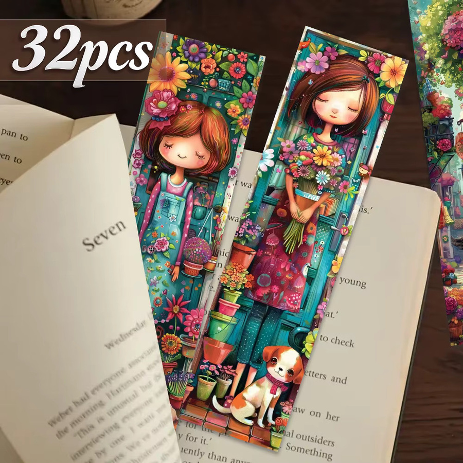 32 Stück Lesezeichen im Blumenladen-Design, bunt, aus Papier - Bild 3