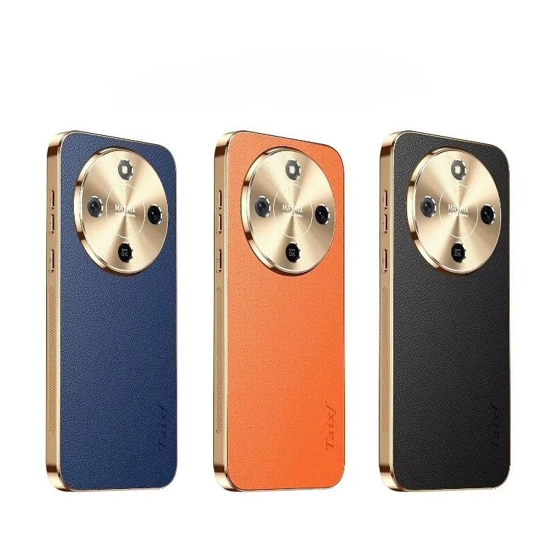 Stoßfeste Honor X9D Schutzhülle aus PU-Leder mit Lichee-Muster in Orange - Bild 2