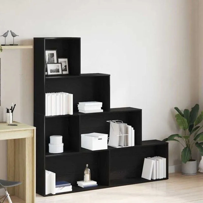 Vidaxl Bücherregal in Schwarz, modern und minimalistisch aus Holzwerkstoff, B/T/H: 155 x 24 x 160 cm - Bild 1