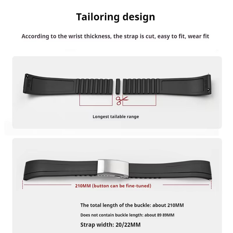 strapfreak Uhrenarmband Silikon, Schwarz, Herren und Damen - Bild 5