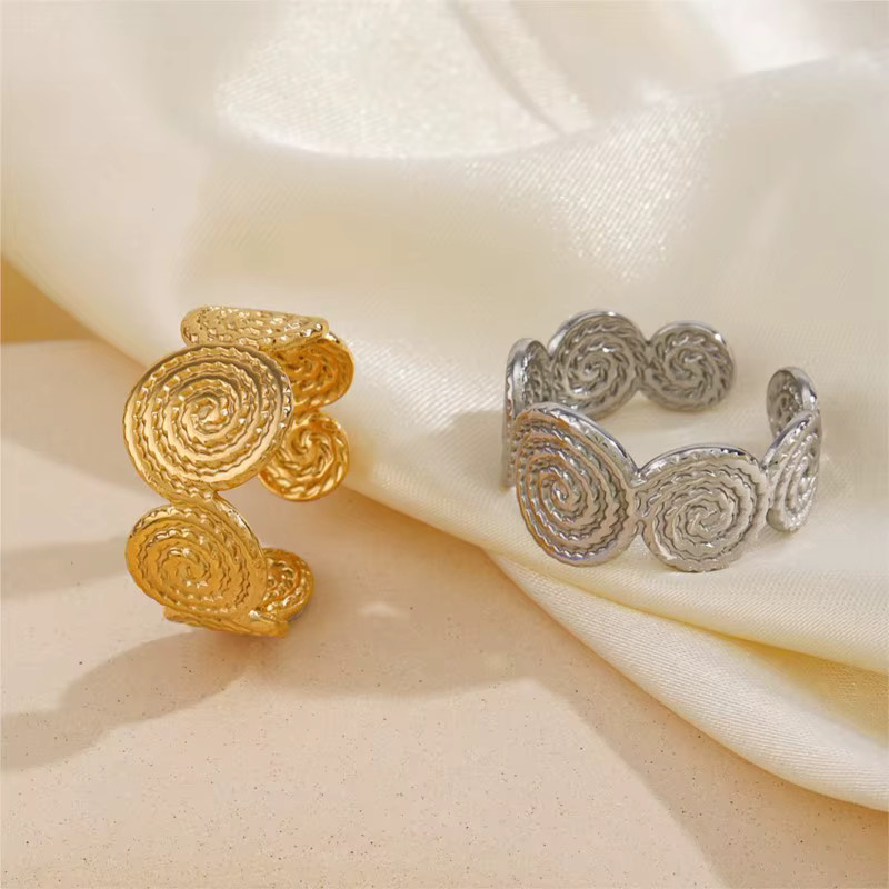 ANENJERY Ring, 316L Edelstahl, Multi Layer Spleißen, Damen - Bild 1
