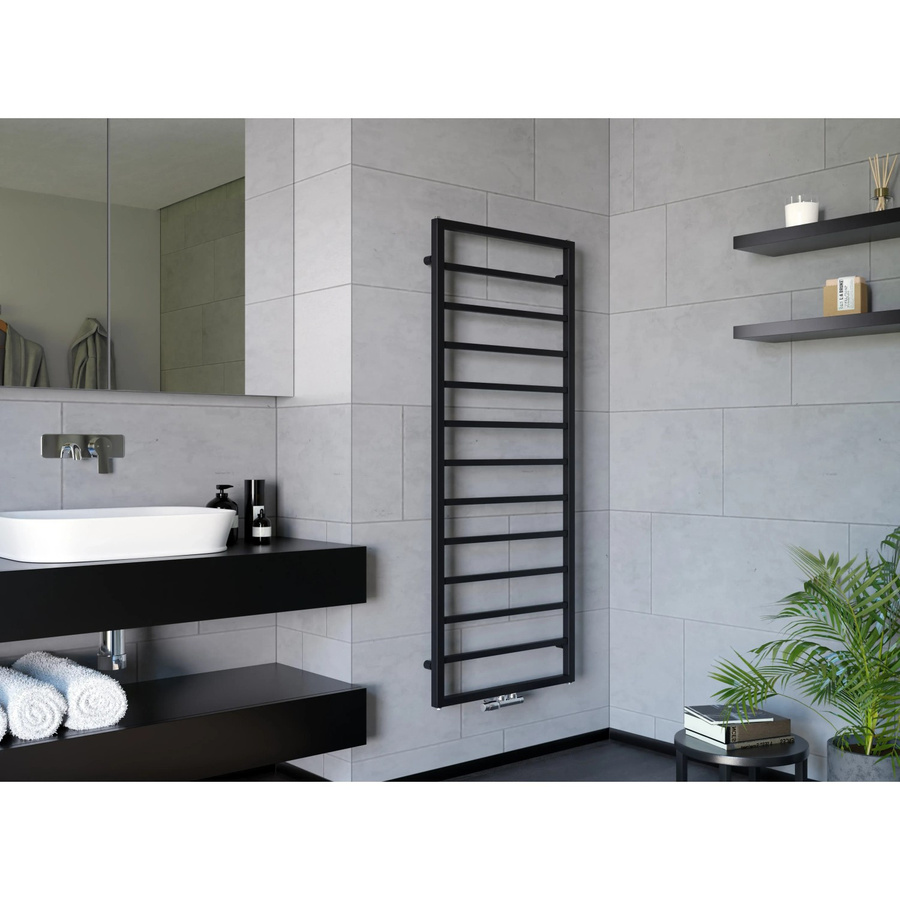 Ximax Badheizkörper Pure Slim Schwarz Matt mit Mittenanschluss, Höhe: 172 cm, Breite: 60 cm - Bild 3