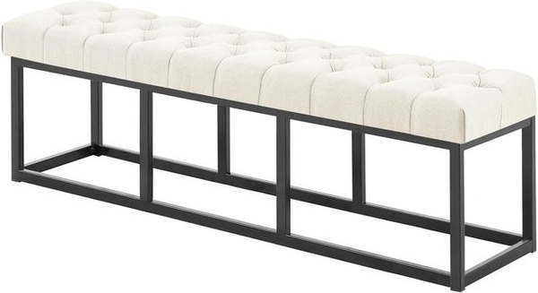 DELUKE Sitzbank MEXICO Polsterbank in Creme, gesteppt, B/T/H: 150 x 38 x 46 cm