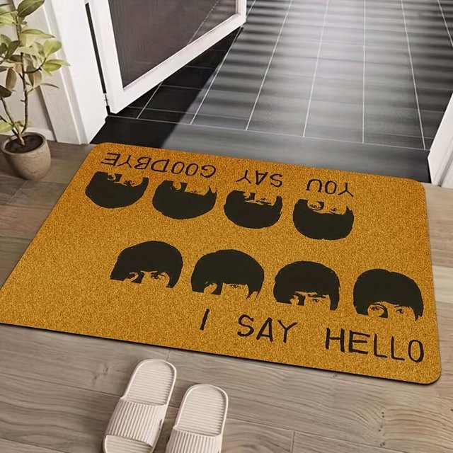 VIKAMA Bodenmatte Retro-Rock in Braun, rutschfeste Schmutzfangmatte für Innen- und Außenbereich, B/T: 60 x 40 cm - Bild 1