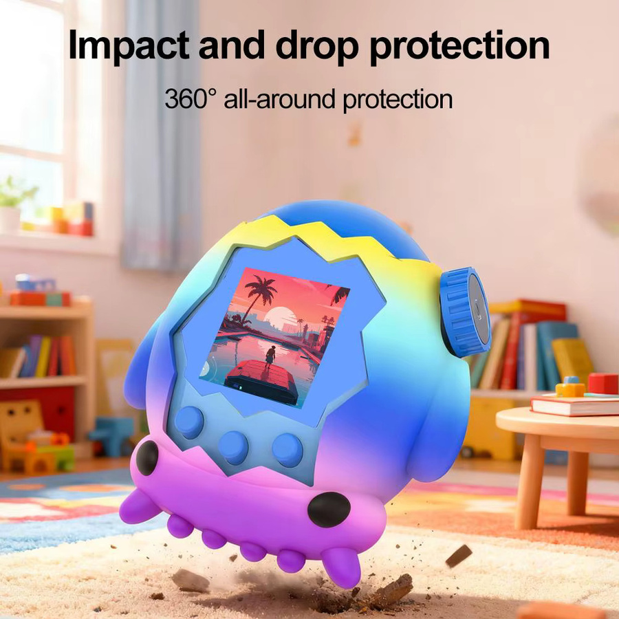 Wasserdichte Silikonhülle für Tamagotchi Paradise mit Riemen für Rucksack und Handgelenk in Cartoon-Design - Bild 3