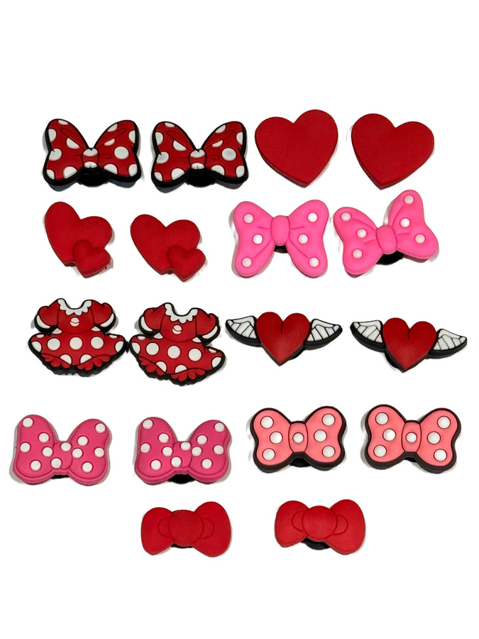 Happye&TiTi Charms, Rotes Kleid, Bogen, Herz, PVC, Armbänder, Slipper Zubehör - Bild 4