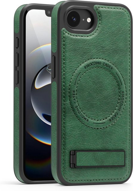 LICOERS Magnetische Leder-Schutzhülle mit Standhalterung für iPhone 17e und 16e in Lila, kompatibel mit MagSafe kabellosem Laden - Bild 1