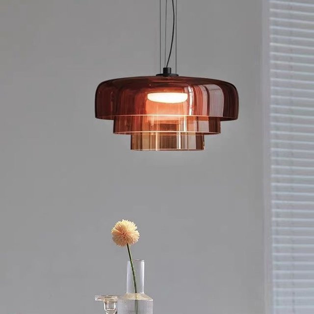 JIANKEXING Nordic Retro Glas Kronleuchter minimalistische Designer Kunst Lampe in Schwarz und Transparent für Wohnzimmer und Restaurant - Bild 1