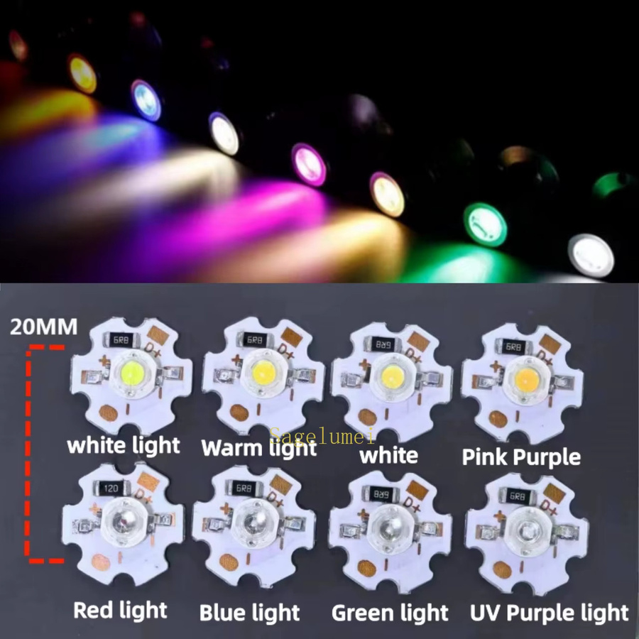 SAGE LU MEI LED-Lichtperlen mit 20 mm Lampenplatine, 5 V USB-LED-Lichtquellenplatine, 3 W, Farben: Weiß, Rot, Grün, Blau, Lila, Rosa, Multicolour - Bild 2