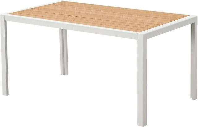 MeXo Esstisch für Garten und Terrasse aus Aluminium und WPC in Weiß - Bild 1