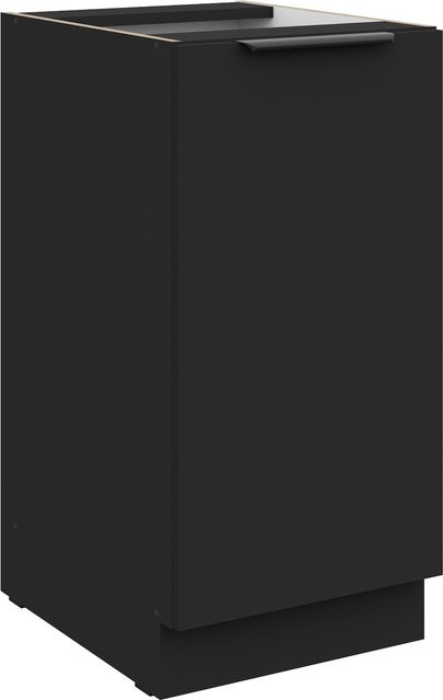 Küchenunterschrank SIENA in Schwarz matt mit Einlegeboden und Scharniertüren, Breite: 40 cm - Bild 1