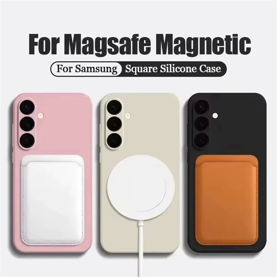 Magnetische MagSafe Silikon Schutzhülle für Samsung Galaxy S24 S23 S22 Ultra Plus in Pink - Bild 3