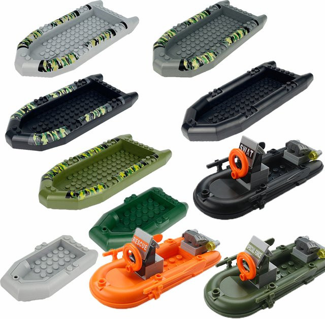 BRICKPANDA Militärisches Angriffsboot, Gummiboot & Rettungsboot, Bausteine - Bild 1
