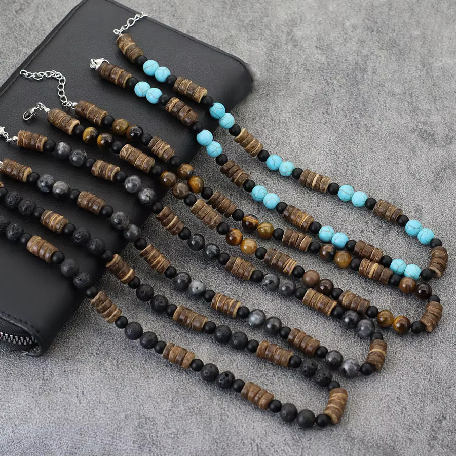 diffone Schmuckset Halskette und Armband, Perle, Herren - Bild 1