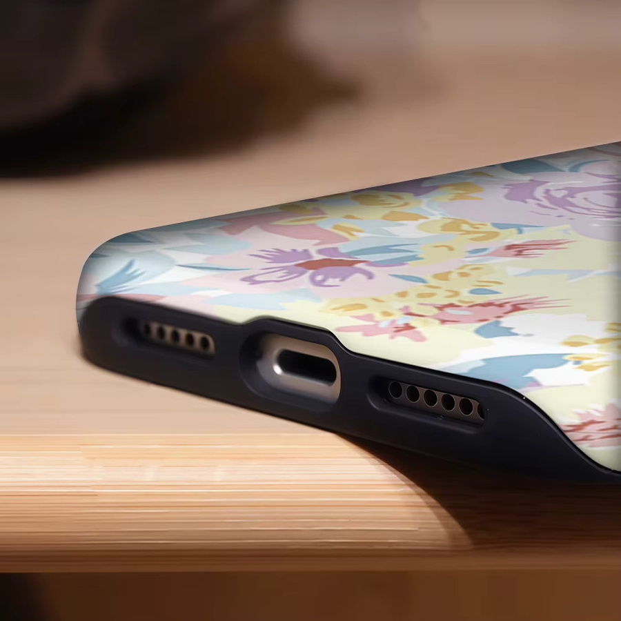 Robuste iPhone Hülle mit Farbblüten-Design für Apple iPhone 17 16 15 14 13 Pro Max Plus, magnetische ein- und zweilagige Schutzhülle, Multicolour - Bild 5