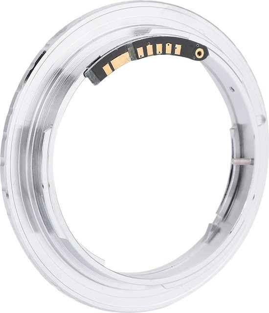 DIYelecs OM-EOS Kameraobjektivadapter mit elektrischem Kontakt für Olympus OM Objektive auf Canon EOS Kameras, Farbe: Weiß/Silber - Bild 1
