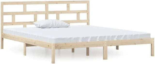 vidaXL Massivholzbett aus Kiefer in Rustikalem Design, B/T: 135 x 190 cm - Bild 1