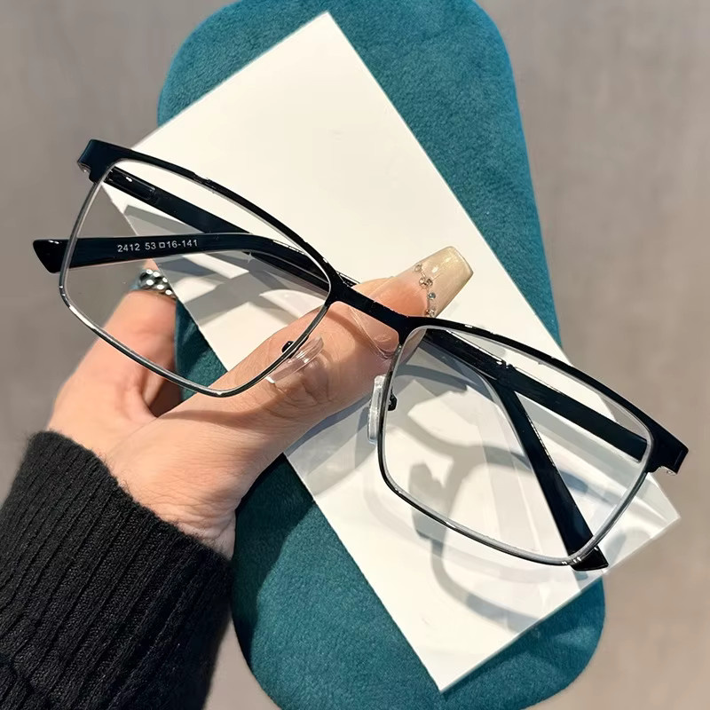 DIXSG Lesebrille, quadratisch, Vollrand, Metall, schwarz, Unisex - Bild 1
