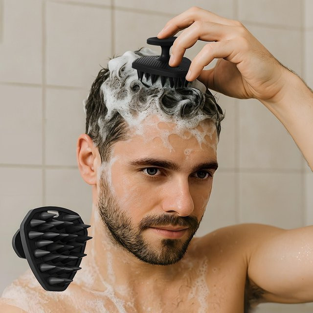 Silikon-Kopfhautbürste zur Reinigung und Exfoliation, Unisex - Bild 1