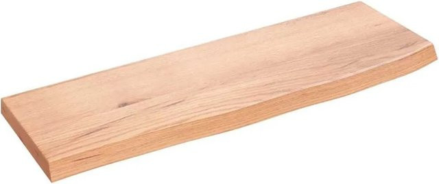 vidaXL Wandregal aus Massivholz Eiche in Hellbraun, B/T/H: 60 x 20 x 2 cm - Bild 1