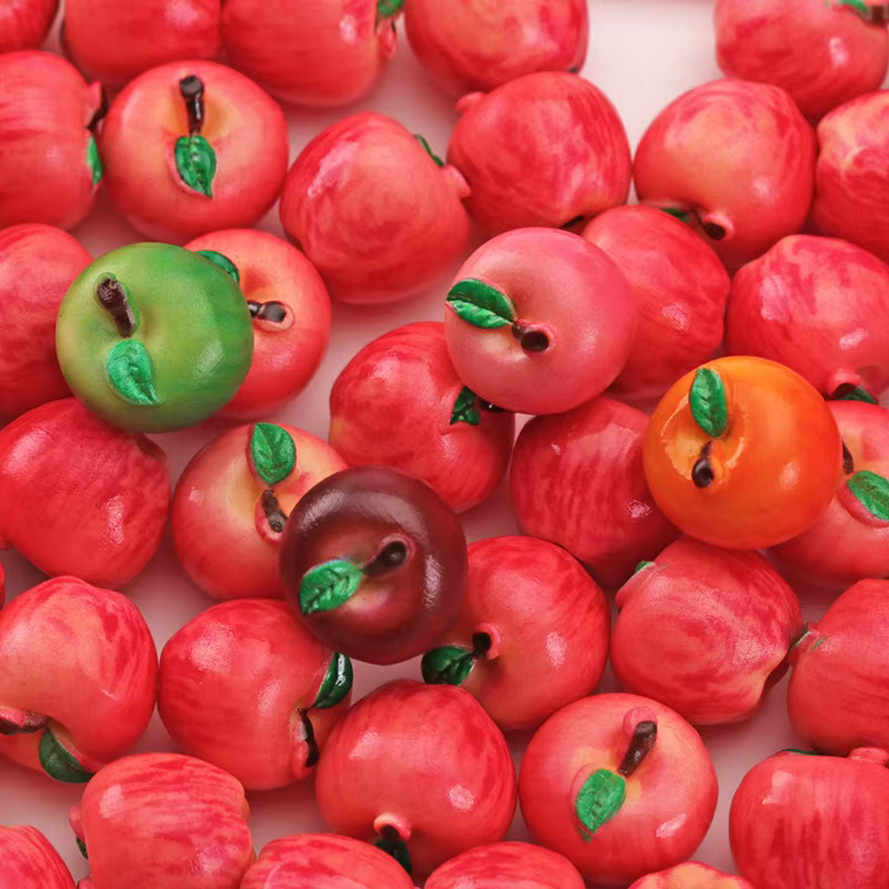 5 Stück Mini-Apfel Grün Rot, Miniatur-Lebensmittel, Puppenhaus-Zubehör - Bild 4