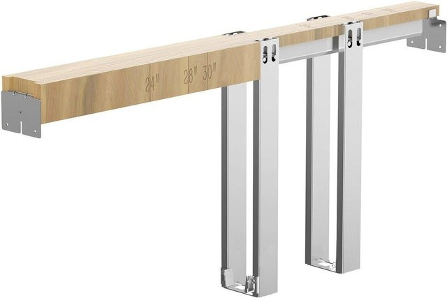 Buying Solutions MB Taschtürrahmen-Set mit Zwei-Wege-Soft-Close-Mechanismus für Türen mit einer Breite von 610-762 mm und einer Höhe von 2032 mm in Silber und Braun - Bild 1