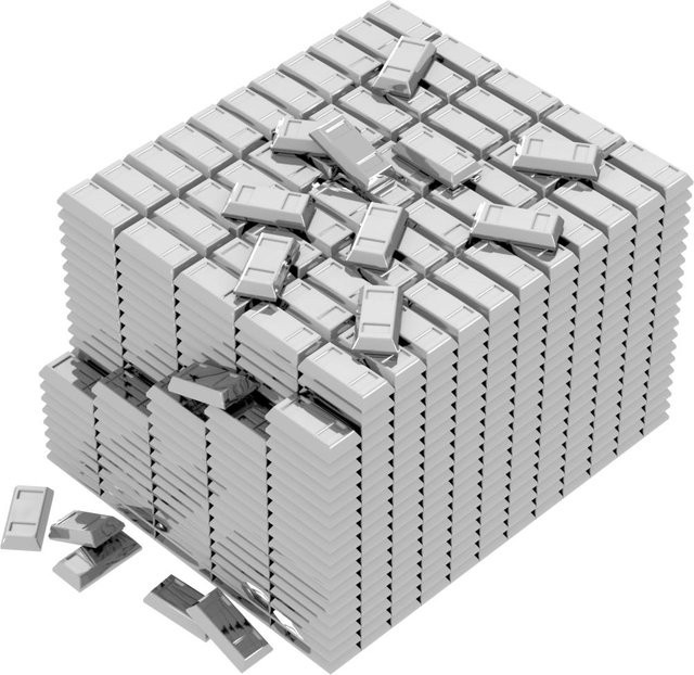 Wucifang Bags Silberbarren MOC Bausteine, 100-teiliges Set, ab 3 Jahren - Bild 1