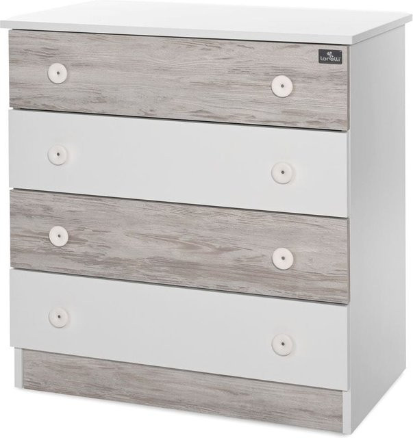 Lorelli Kommode Dresser für Kinderzimmer und Babyzimmer in Weiß und Grau, B/T/H: 81 x 50 x 86 cm - Bild 1