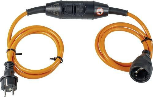 AS Schwabe Personenschutz-Verlängerungskabel aus Kunststoff mit PRCD-S 230V in Orange und Schwarz IP44 - Bild 1