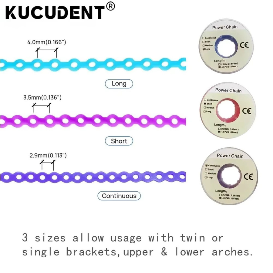 KUCUDENT Kieferorthopädische Kraftkette, 4,5 m, ultraelastisch - Bild 2