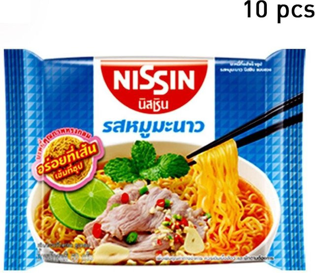 Nissin Instant-Nudeln Schweinefleisch- und Limettengeschmack 10 x 60 g - Bild 1