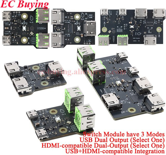 EC Buying 2-in-1 HDMI USB KVM-Switch-Modul in Schwarz zur Steuerung von 2 Hosts mit einem Monitor, Tastatur, Maus und Drucker in HD-Qualität - Bild 1