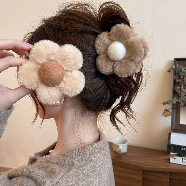 Haarspange Plüschblumen, Damen - Bild 1