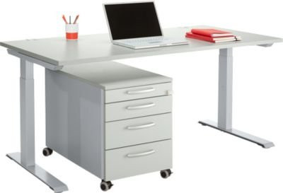 Schäfer Shop Genius Büromöbelset 2-tlg. MODENA FLEX in Lichtgrau, höhenverstellbar, Breite: 160 cm - Bild 1