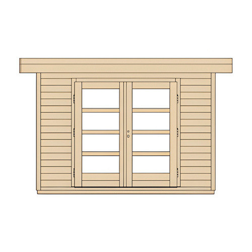 WEKA Gartenhaus Designhaus 126 Plus aus europäischer Fichte mit Flachdach in Beige und Braun, B/H/T: 356 x 249 x 211 cm - Bild 3