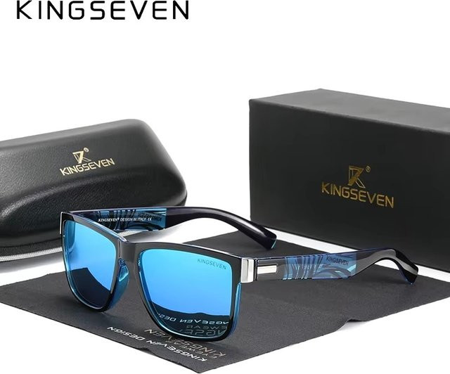 KINGSEVEN Sportsonnenbrille, rechteckig, Zebra Muster, multicolor, Unisex - Bild 1