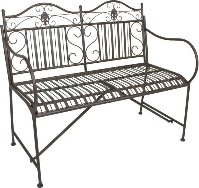 Garden Pleasure Bank Mangan aus Stahl in Braun mit Armlehnen B/H/T: 106 x 91 x 57 cm - Bild 1