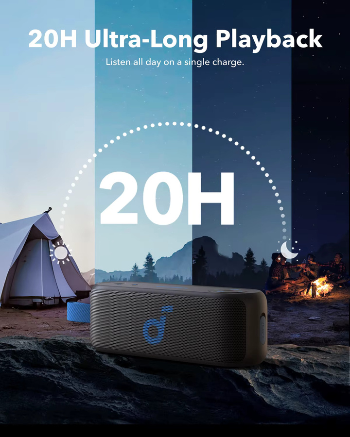 Anker Soundcore Select 3 Bluetooth Outdoor Speaker in Grau mit 16W Leistung und BassUp Technology - Bild 4