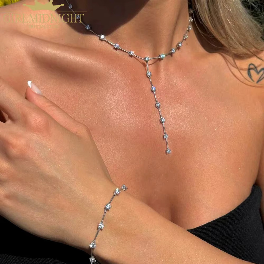 Y-Lariat-Halskette GIRLMIDNIGHT, Silber, Zirkonia, Damen - Bild 2