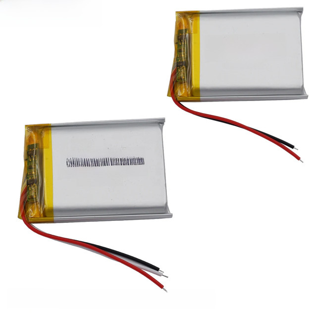 XINJ Li-Polymer Li-Ionen Akku 3,7V 1000 mAh mit 3 Kabeln und NTC Thermistor in Silber für Dashcam-Videokameras - Bild 1